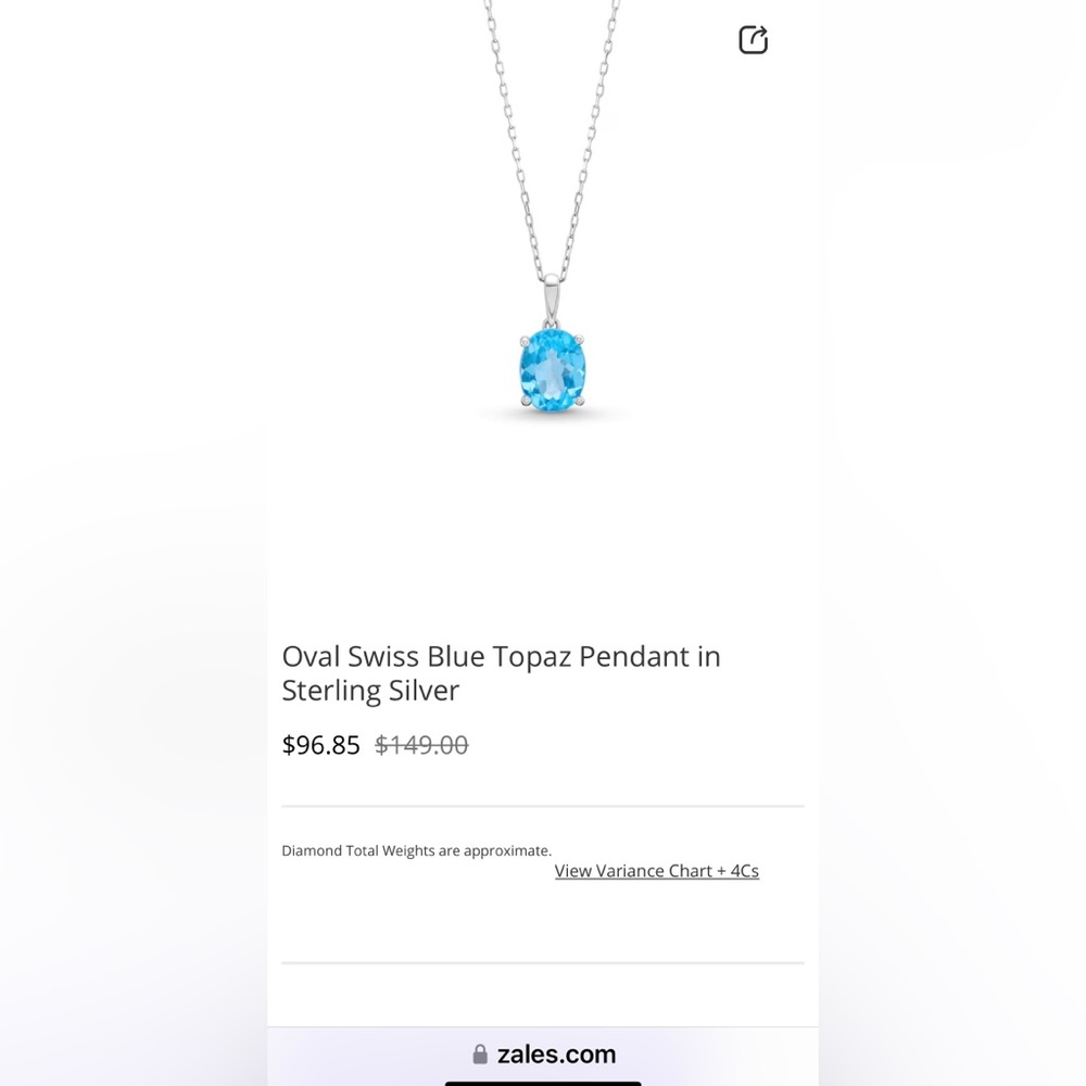 Blue TOPAZ Silver Setting Oval Faceted Pendant Gorgeous - Picture 10 of 10